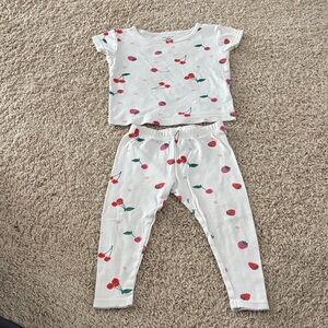 Carter's White Pajama Set with Red and Green Cherry Print